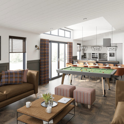 inside the 6 bed lodge